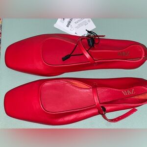 Zara leather Mary Jane leather flat